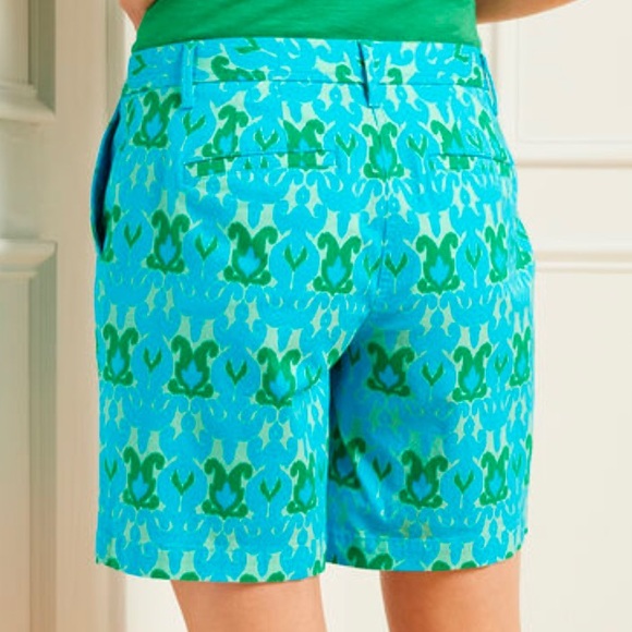 Talbots Relaxed Chino Shorts, Ikat Medallion Cotton Spandex Blend size 16 NWT - Picture 3 of 9
